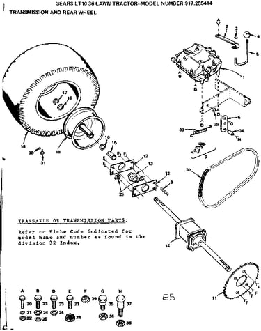 Transmission and rear wheel