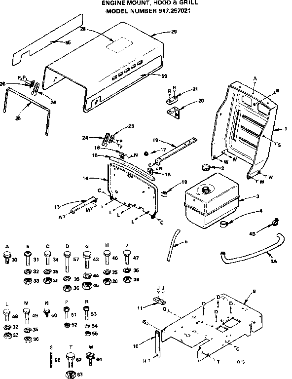 ENGINE MOUNT, HOOD & GRILL