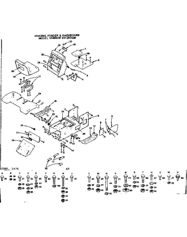 14 garden tractor/chassis, fender & dashboard