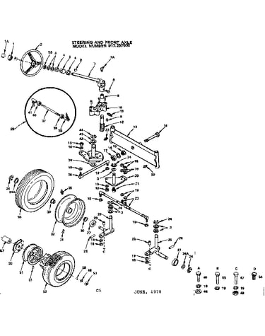14 garden tractor/steering and front axle