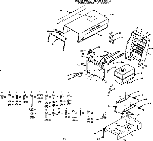 ENGINE MOUNT, HOOD & GRILL