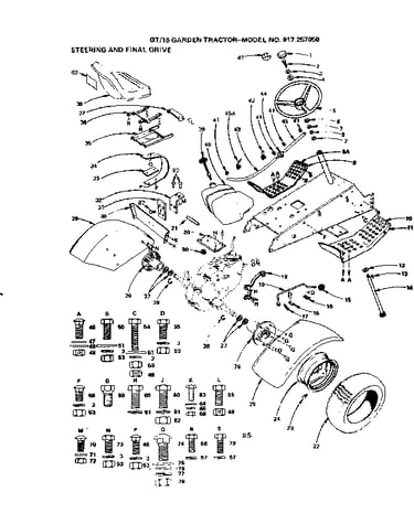 16 garden tractor/steering and final drive
