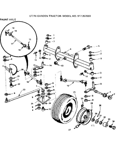 16 garden tractor/front axle