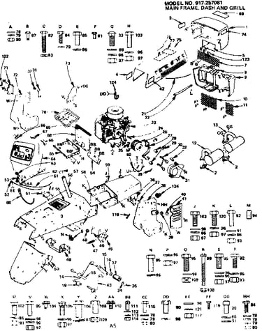 Main frame/dash and grill