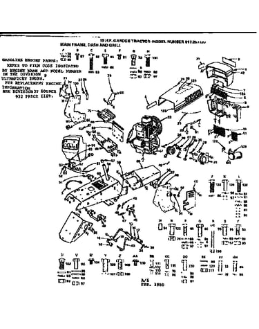 Main frame, dash and grill