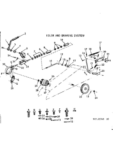 16 garder tractor/idler and braking system