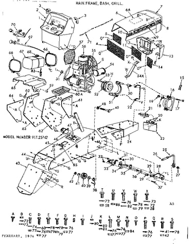 16 tractor/main frame, dash, grill