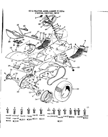 16 garden tractor/steering and final drive