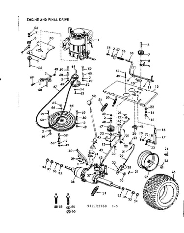 8 lawn tractor/engine and final drive