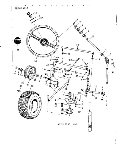 8 lawn tractor/front axle