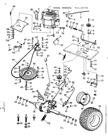 8e lawn tractor/engine & final drive