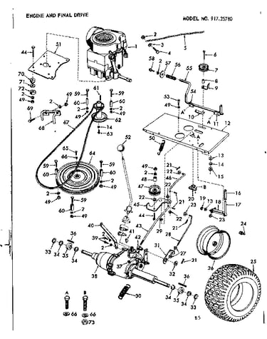 10e lawn tractor/engine and final drive