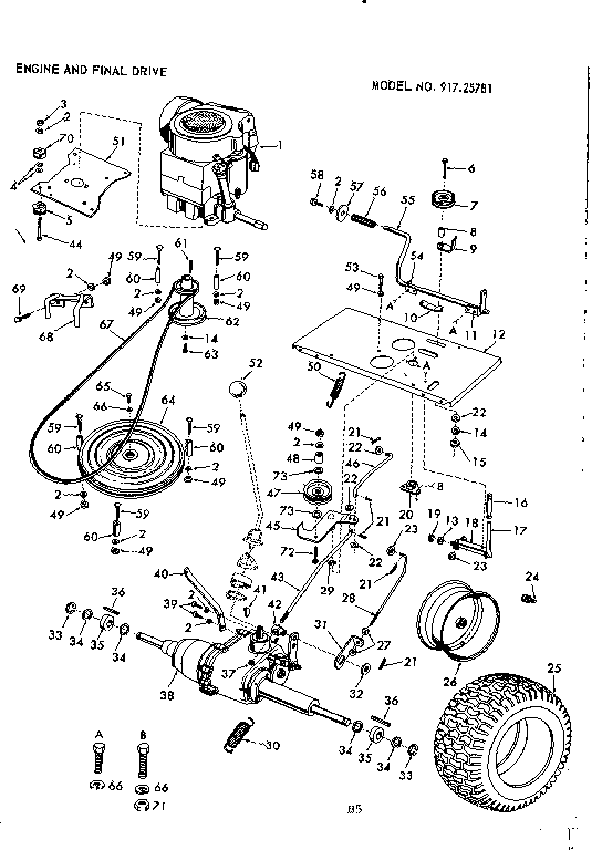 10E LAWN TRACOTR/ENGINE & FINAL DRIVE