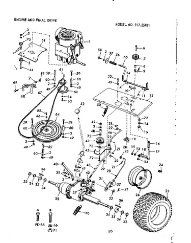 10e lawn tracotr/engine & final drive