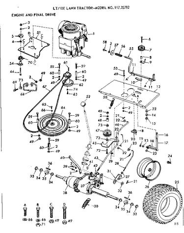 10e lawn tractor/engine and final drive