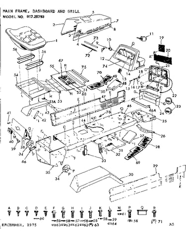 Main frame, dashboard & grill