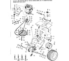 Craftsman 91725841 10e lawn tractor and 36 in rotary mower/engine & final drive diagram