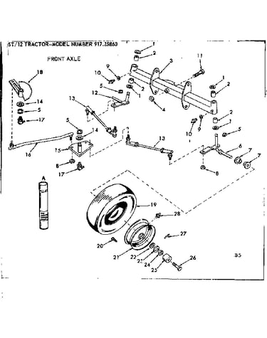 12 garden tractor/front axle