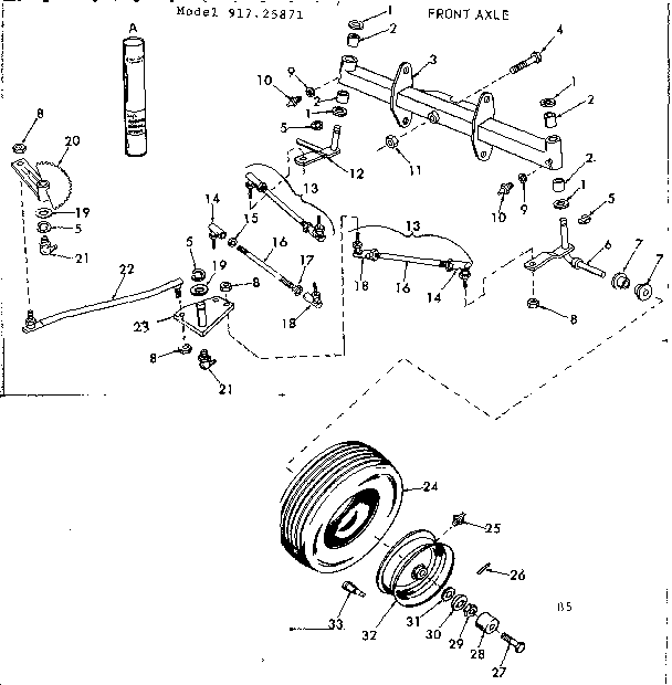 16 garden tractor/front axle