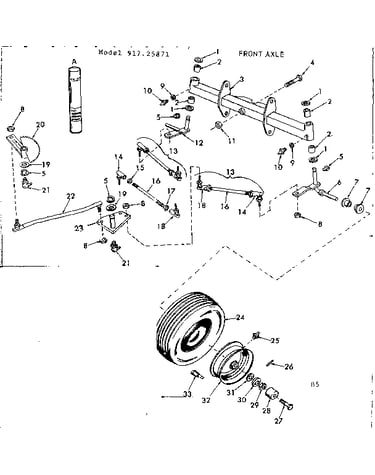 16 garden tractor/front axle
