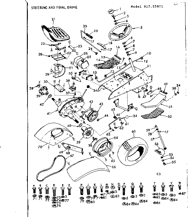 16 garden tractor/steering and final drive