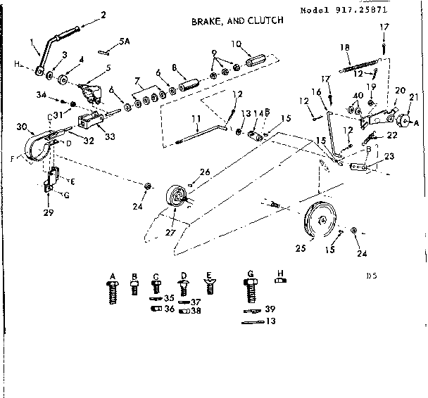 16 GARDEN TRACTOR/BRAKE AND CLUTCH