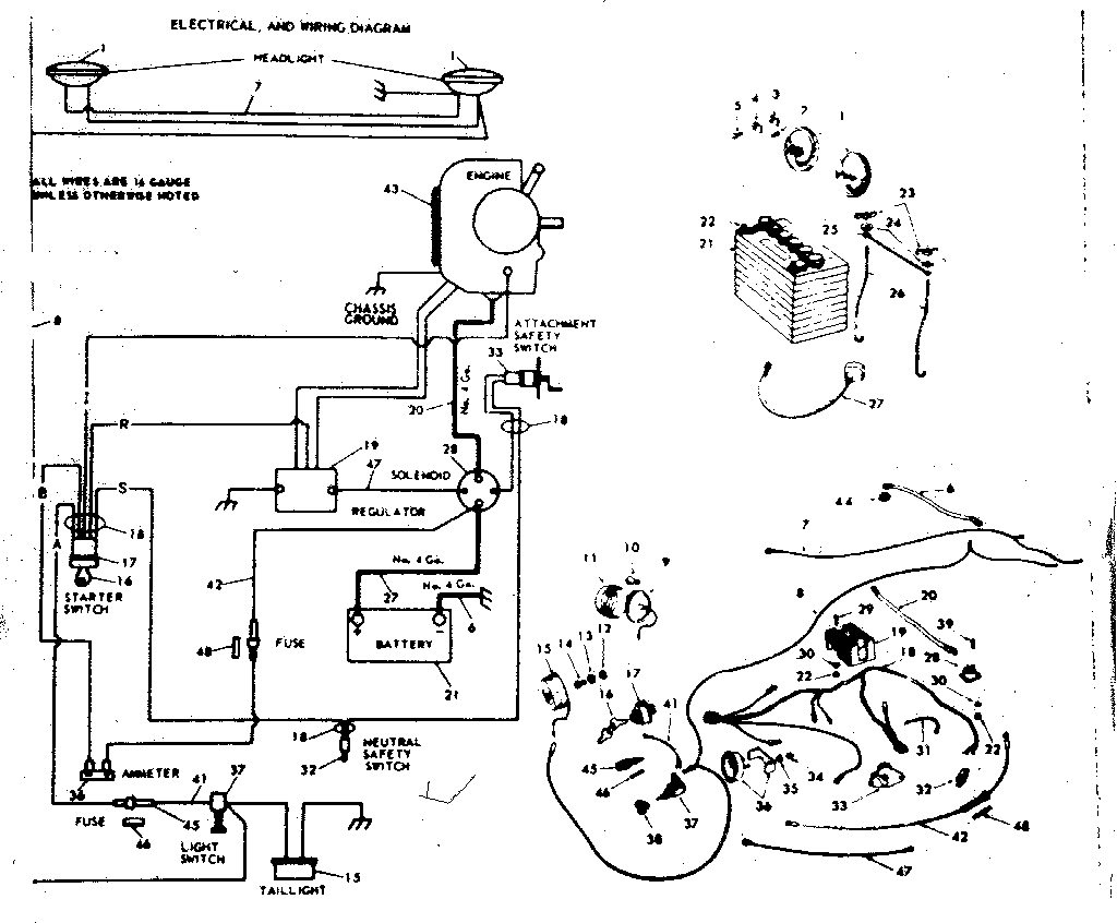 16 garden tractor/electrical and wiring diagram