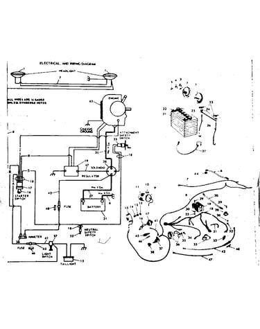 16 garden tractor/electrical and wiring diagram