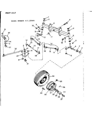 16 garden tractor/front axle