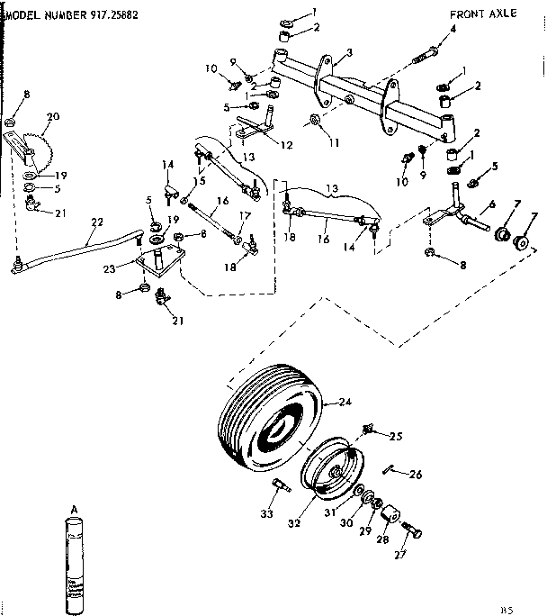 16 garden tractor/front axle