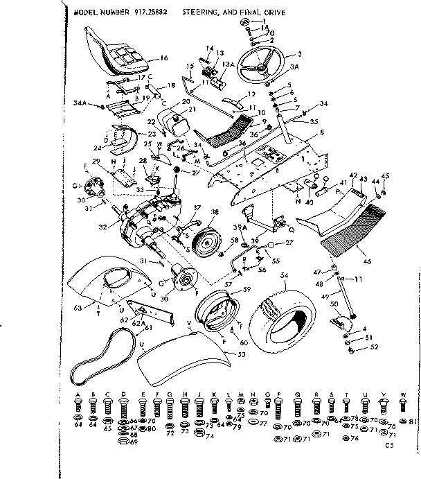 16 GARDEN TRACTOR/STEERING AND FINAL DRIVE