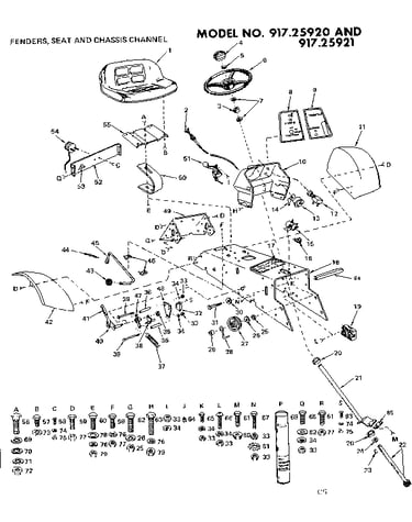 10x garden tractor/fenders, seat & chassis channel