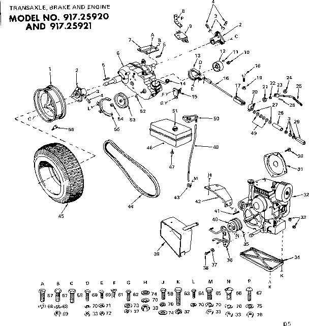 10x garden tractor/transaxle, brake & engine