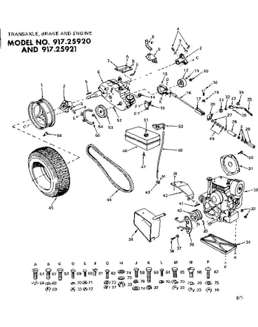 10x garden tractor/transaxle, brake & engine