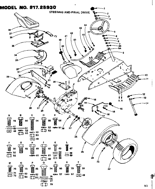 12 garden tractor/steering and final drive