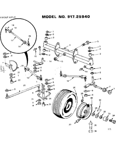 16 garden tractor/front axle