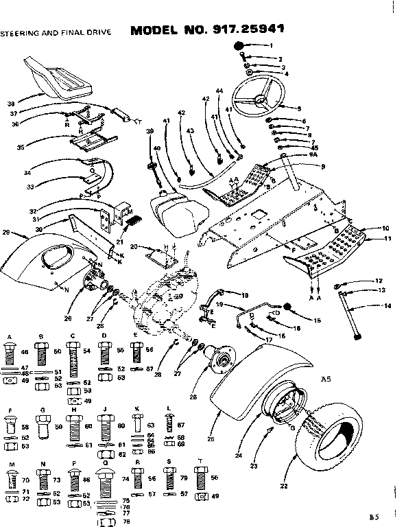 16 GARDEN TRACTOR/STEERING & FINAL DRIVE