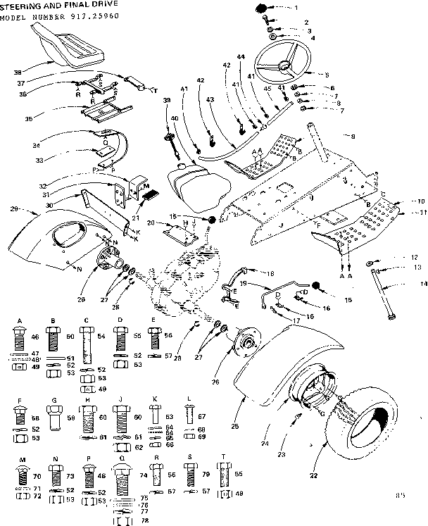 18 TWIN-GARDEN TRACTOR/STEERING, AND FINAL DRIVE