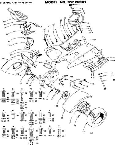 18 twin garden tractor/steering, and final drive