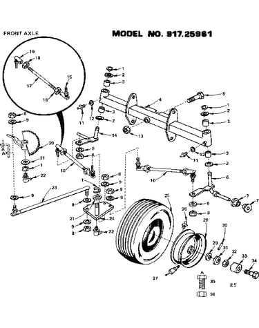 18 twin garden tractor/front axle