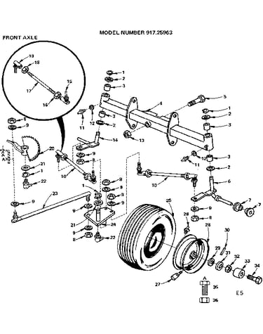 18 twin-garden tractor/front axle