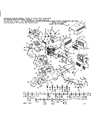 Main frame, dashboard and grill