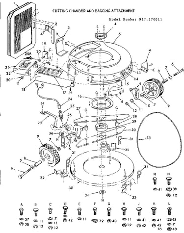 Cutting chamber and baggine attachment