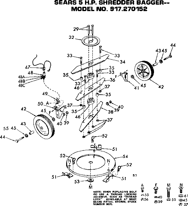 Replacement parts shredder
