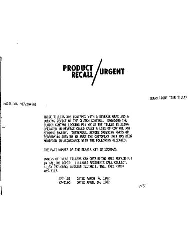 Recall notice