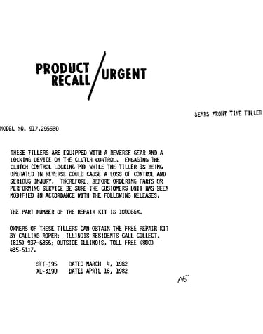 Recall notice