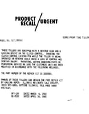 Product recall/urgent