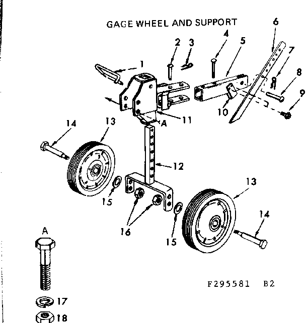 Gage wheel and support