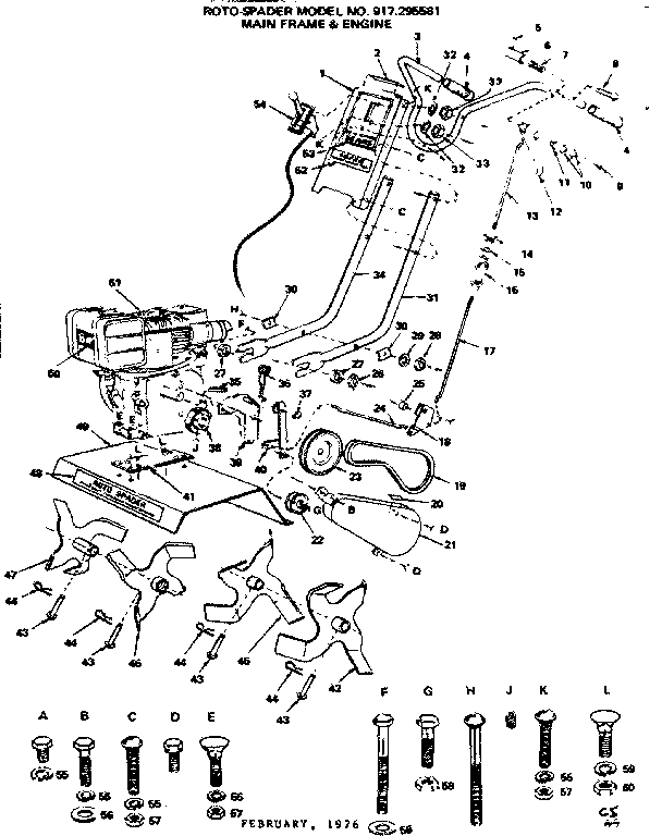 Main frame and engine