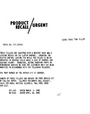 Product recall/urgent